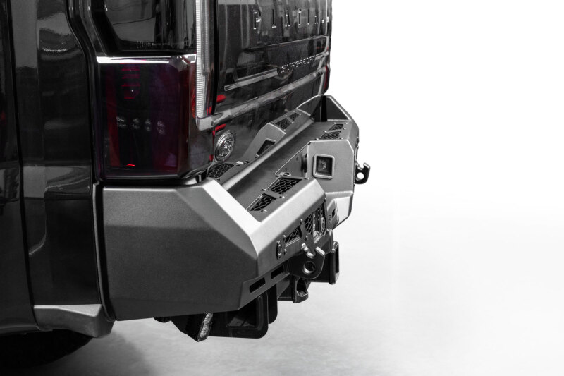 Ford Super Duty F-350 Bumper - Rear - Addictive Desert Designs - Stealth Fighter - Hammer Black with Satin Black Panels - `23-`26